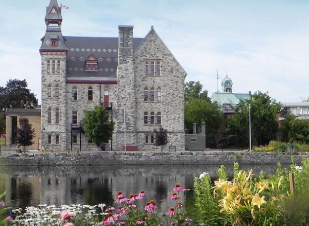 Mississippi Mills town hall across the water.