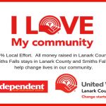Lanark County Independent Grocers running I Love My Community Point of Sale Campaign in support of United Way