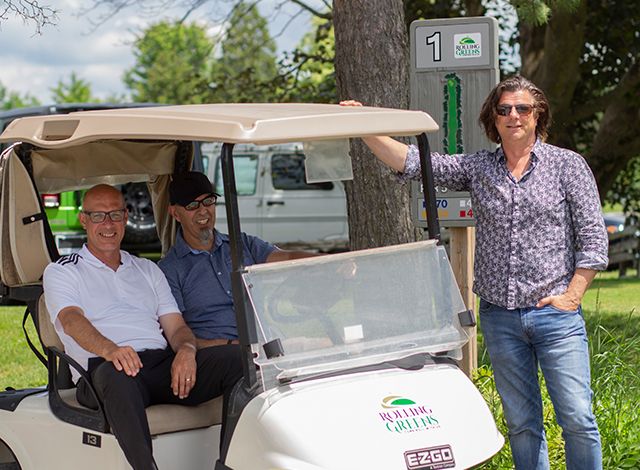 Rolling Greens golf pro Mike Sherman, Director of Operations Joe Lopes, and Director of Entertainment Gordon Weiske
