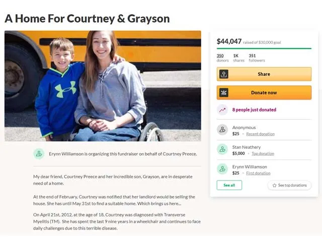 Courtney Preece gofundme