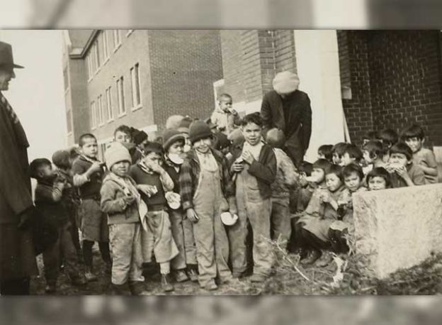 Children at the Kamloops Indian residential school