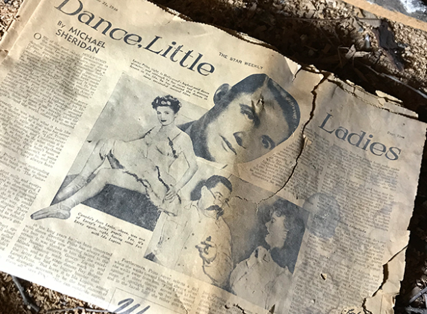 Old newspaper titled 'Dance Little Ladies'