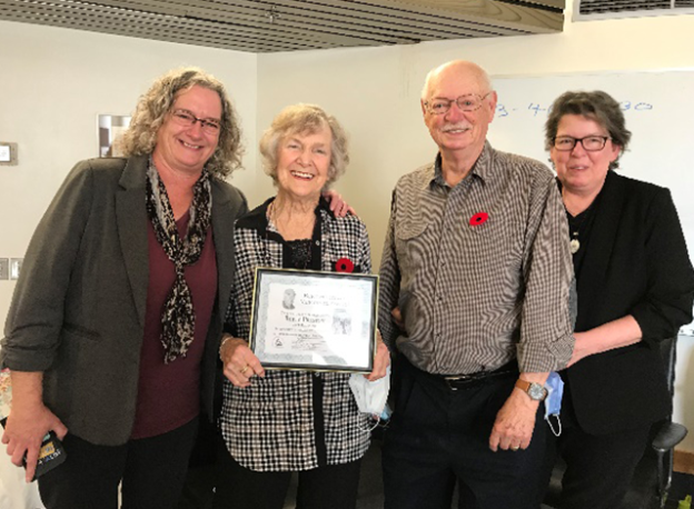 Betty received the Bert McIntyre Memorial Award in 2021