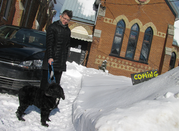 Julie Chagnon outside her house.