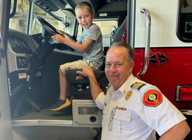 Luke and Fire Chief Rick Chesebrough