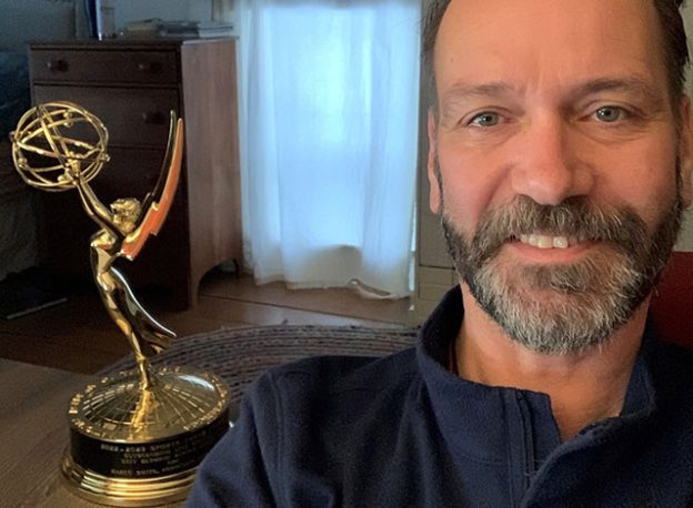 Emmy Winner Marco Smits with his Emmy Award.