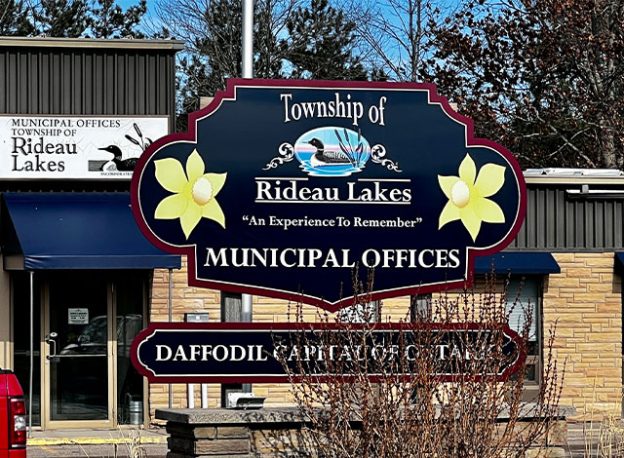 Township of Rideau Lakes Municipal Offices sign.