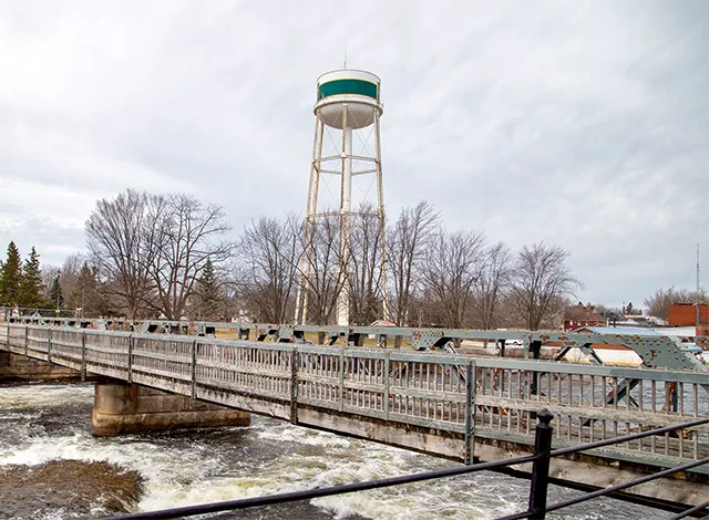 Confederation Bridge - SF Confederation bridge, Smiths Falls with the white and green water tower in the background.