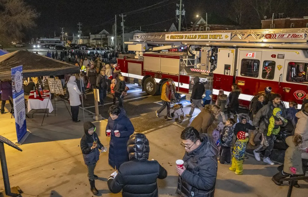 Fire truck at the CPKC Holiday Train 2024 in Smiths Falls